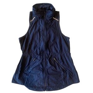 Athleta Navy Performance Zip Vest XS Nylon Racerback Sporty Excellent Condition